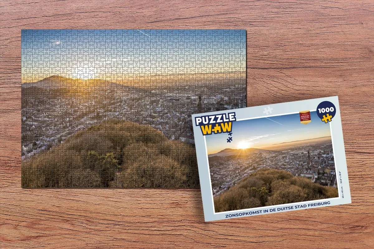 PuzzleWow Legpuzzel Zonsopkomst Freiburg 1000 Stuks - Multicolor
