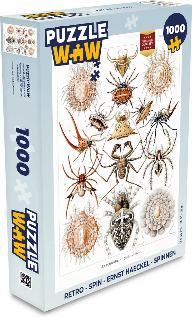 PuzzleWow Retro Spin Ernst Haeckel Legpuzzel 1000 Stuks - Multicolor