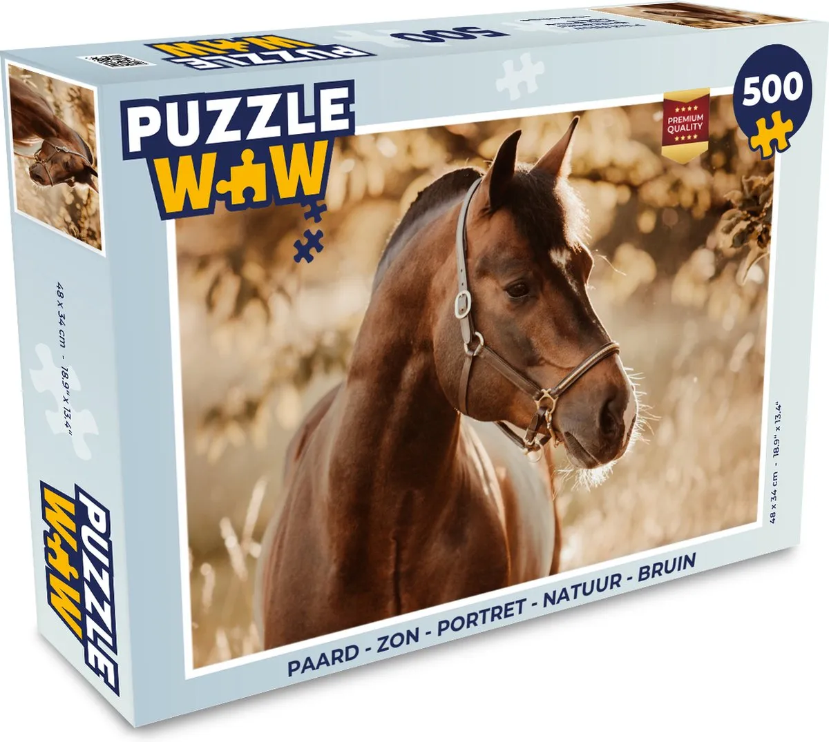 PuzzleWow Paard Portret Natuur Legpuzzel 500 Stuks
