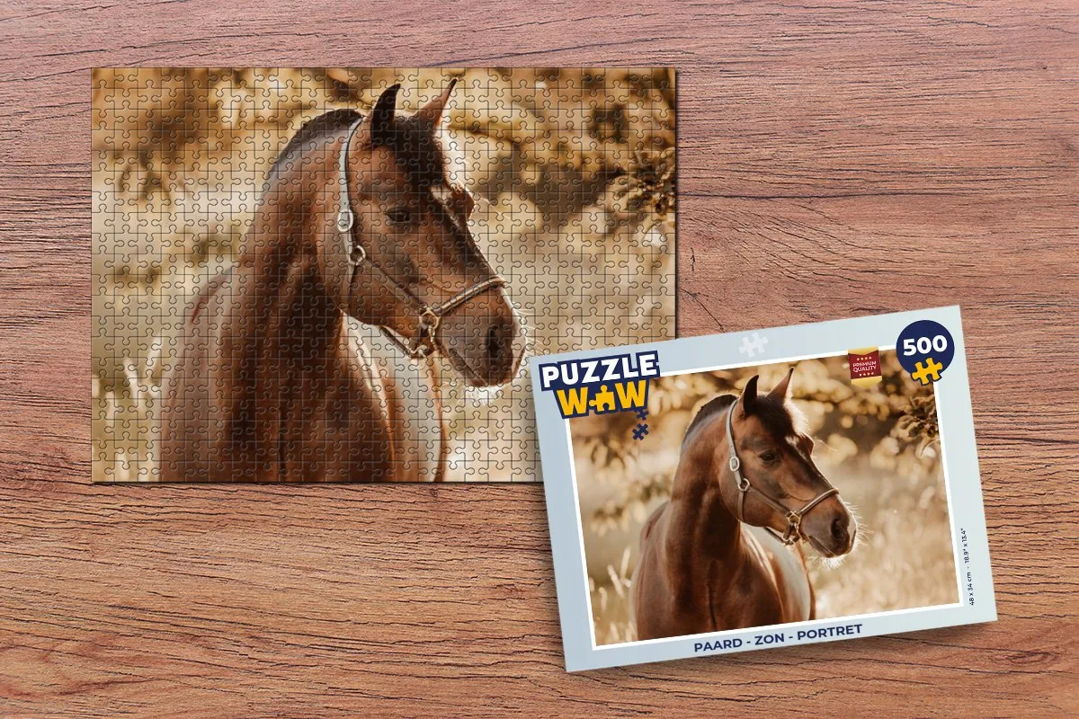 PuzzleWow Paard Portret Natuur Legpuzzel 500 Stuks - Multicolor
