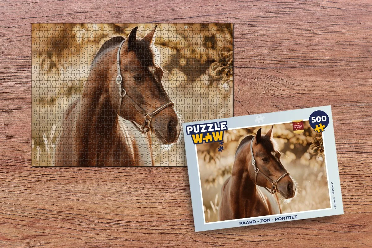 PuzzleWow Paard Portret Natuur Legpuzzel 500 Stuks - Multicolor