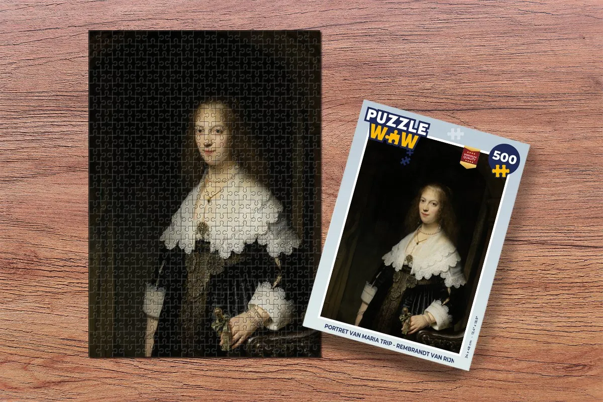 PuzzleWow Portret van Maria Trip Legpuzzel 500 Stuks - Multicolor
