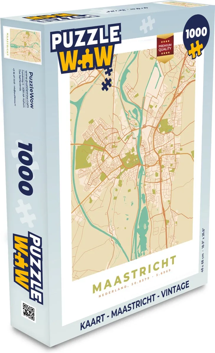 PuzzleWow Maastricht Vintage Legpuzzel 1000 Stuks - Multicolor