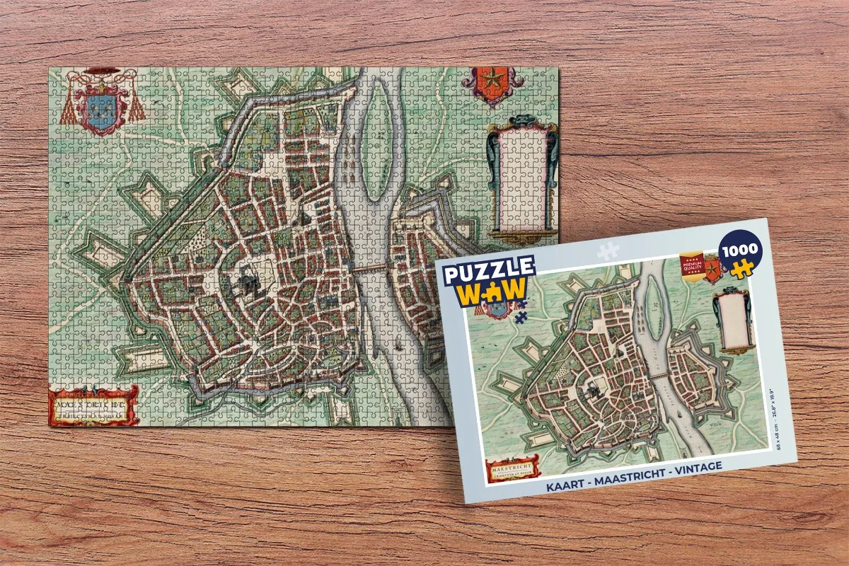 PuzzleWow Maastricht Vintage Legpuzzel 1000 Stuks - Multicolor