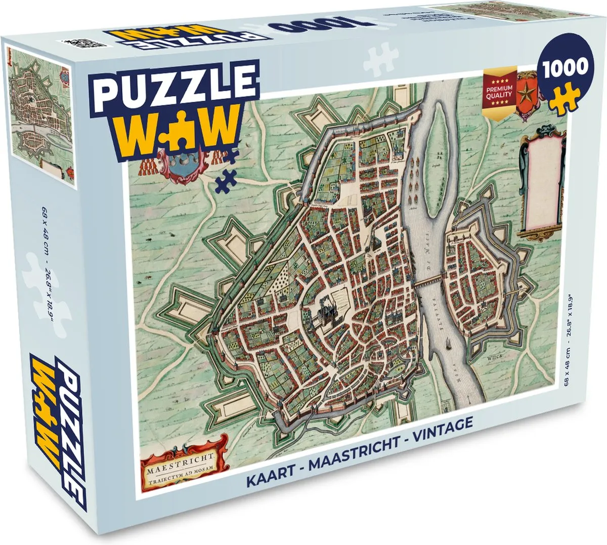 PuzzleWow Maastricht Vintage Legpuzzel 1000 Stuks - Multicolor