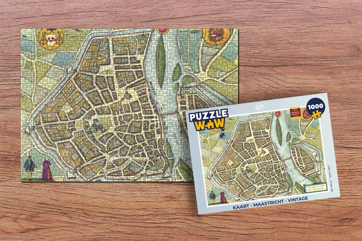 PuzzleWow Maastricht Vintage Legpuzzel 1000 Stuks - Multicolor