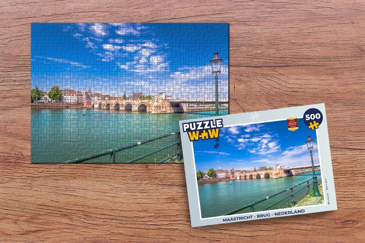 PuzzleWow Maastricht Brug Legpuzzel 500 Stuks - Multicolor