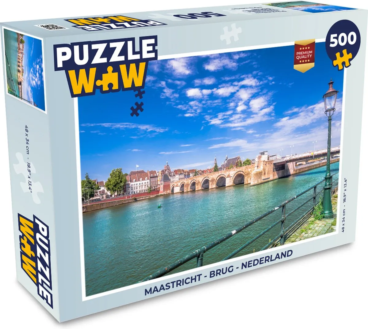 PuzzleWow Maastricht Brug Legpuzzel 500 Stuks - Multicolor