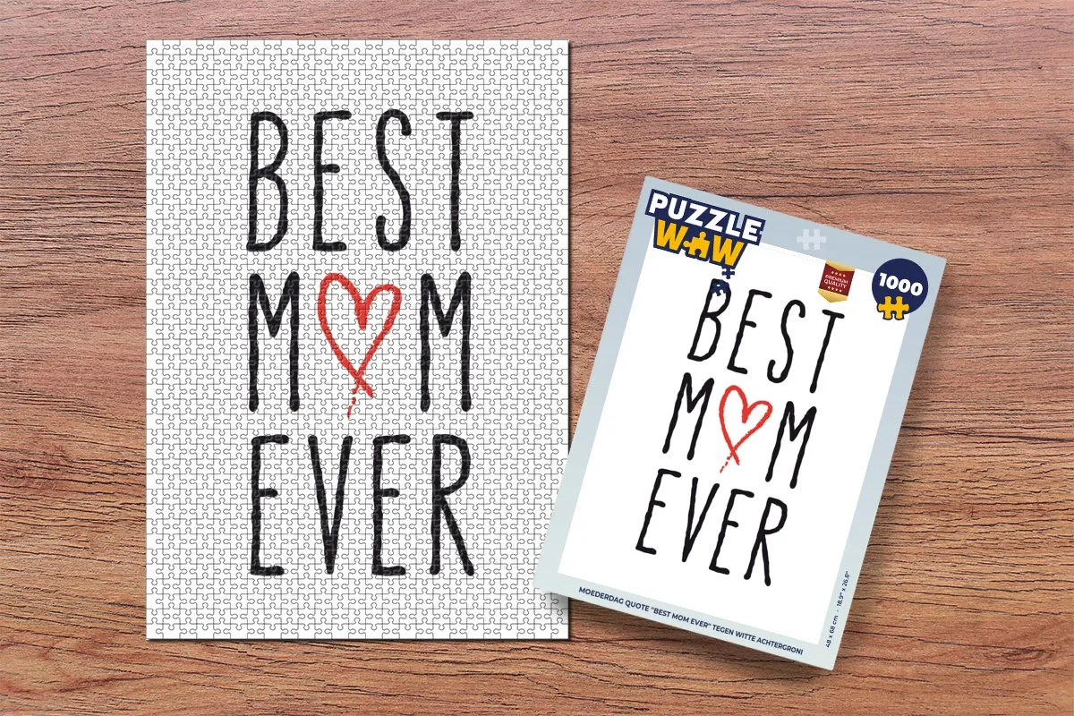 PuzzleWow Best Mom Ever Legpuzzel 1000 Stuks - Multicolor