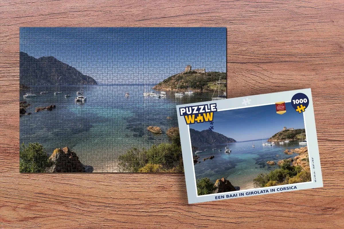 PuzzleWow Legpuzzel Een baai in Girolata Corsica 1000 Stuks