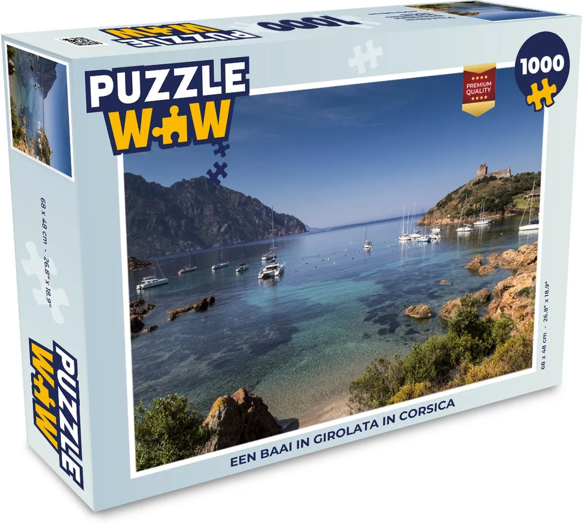 PuzzleWow Legpuzzel Een baai in Girolata Corsica 1000 Stuks - Multicolor