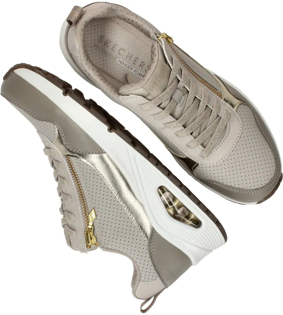 Skechers UNO Metallic Sliders 101204 Dames - Taupe - afbeelding 6 van 6