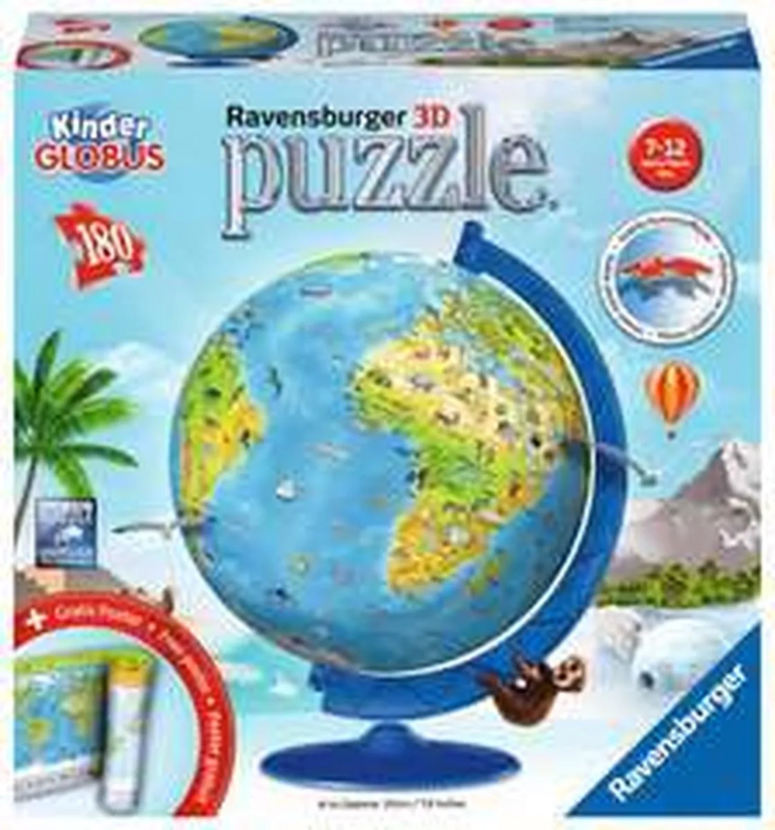 Ravensburger 3D Wereld Puzzel 180 Stuks - Multi