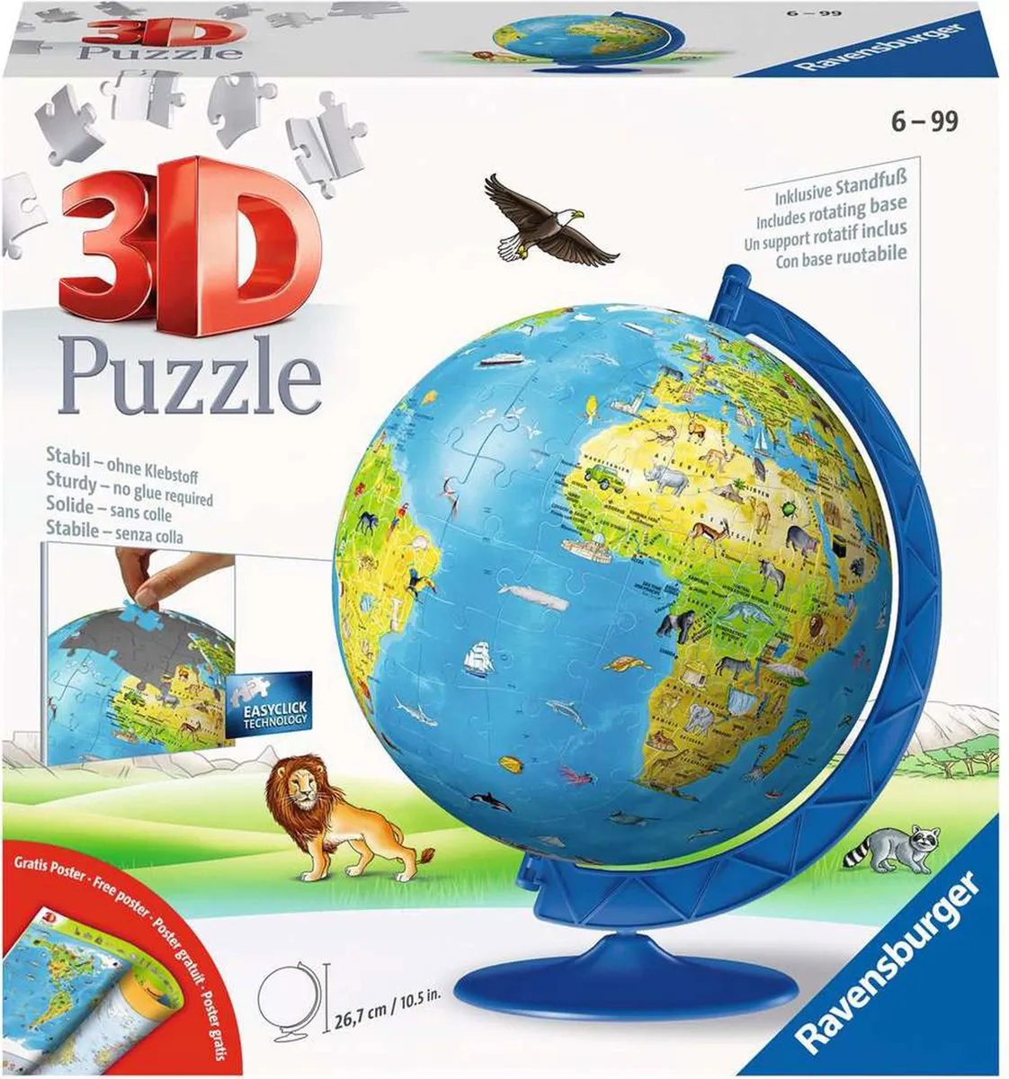 Ravensburger 3D Wereld Puzzel 180 Stuks