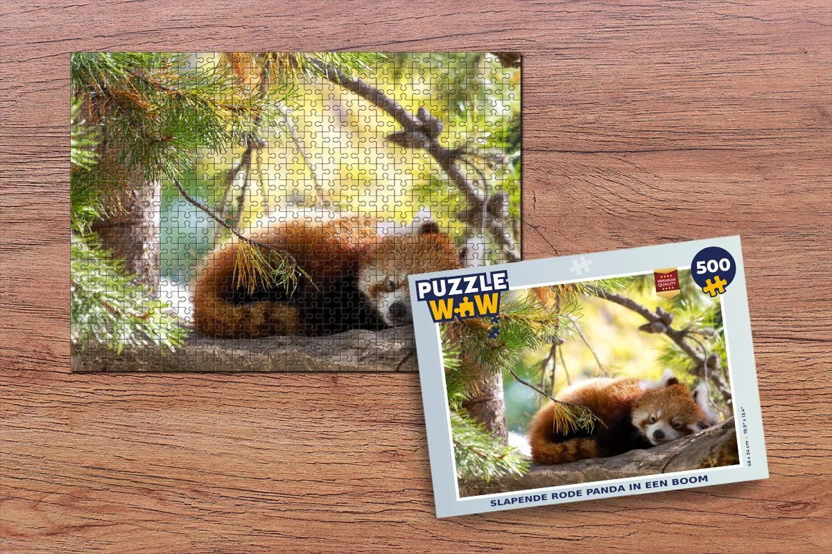 PuzzleWow Puzzel Panda Legpuzzel 500 Stuks - Multicolor