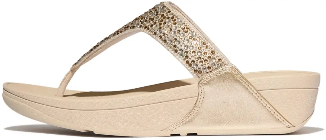 FitFlop FitFlop Lulu Crystal-Mix Metallic Toe-Post Sandals BRUIN
