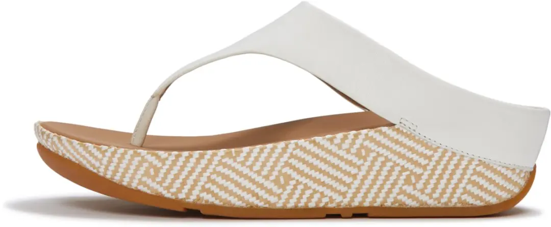 FitFlop Lulu Lux Graphic-Weave Leather Toe-Post Sandalen - Urban Wit - afbeelding 6 van 6