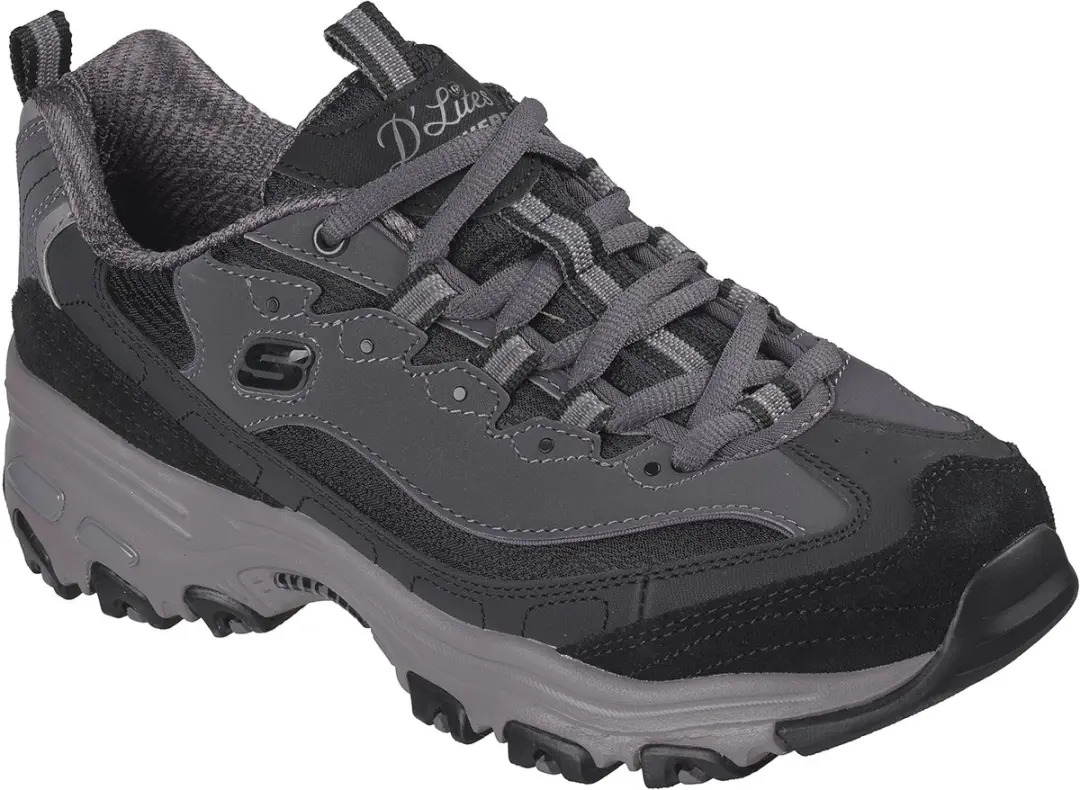 Skechers Dames DLites Modern Classic Sneakers Black Charcoal