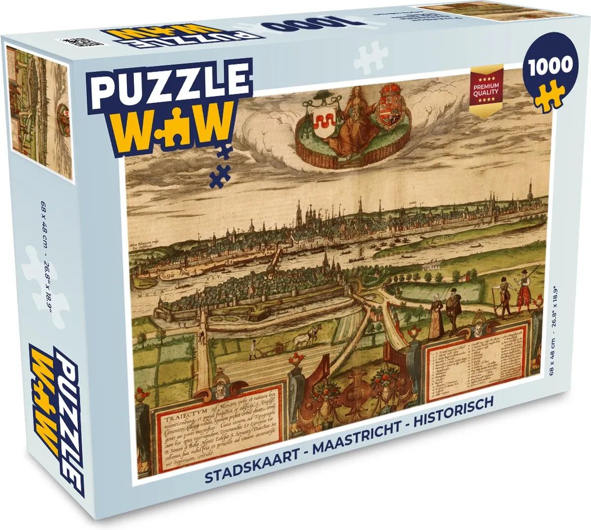 PuzzleWow Maastricht Historische Stadskaart Puzzel 1000 Stuks