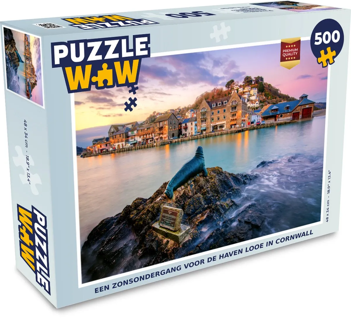 PuzzleWow Legpuzzel Een zonsondergang voor de haven Looe