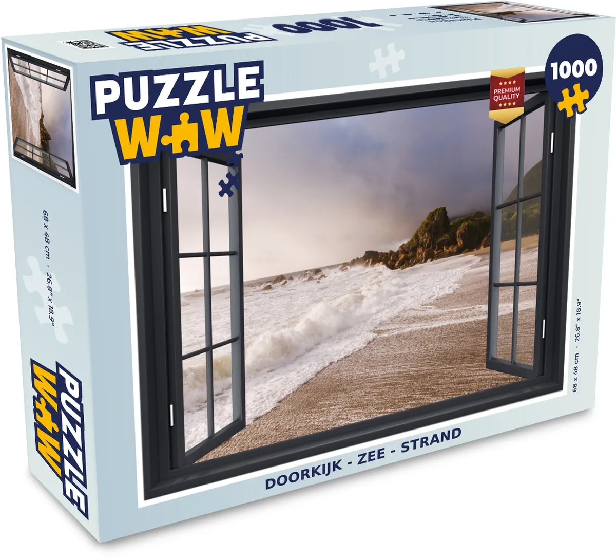 PuzzleWow Doorkijk Zee Strand Legpuzzel 1000 Stuks - Multicolor