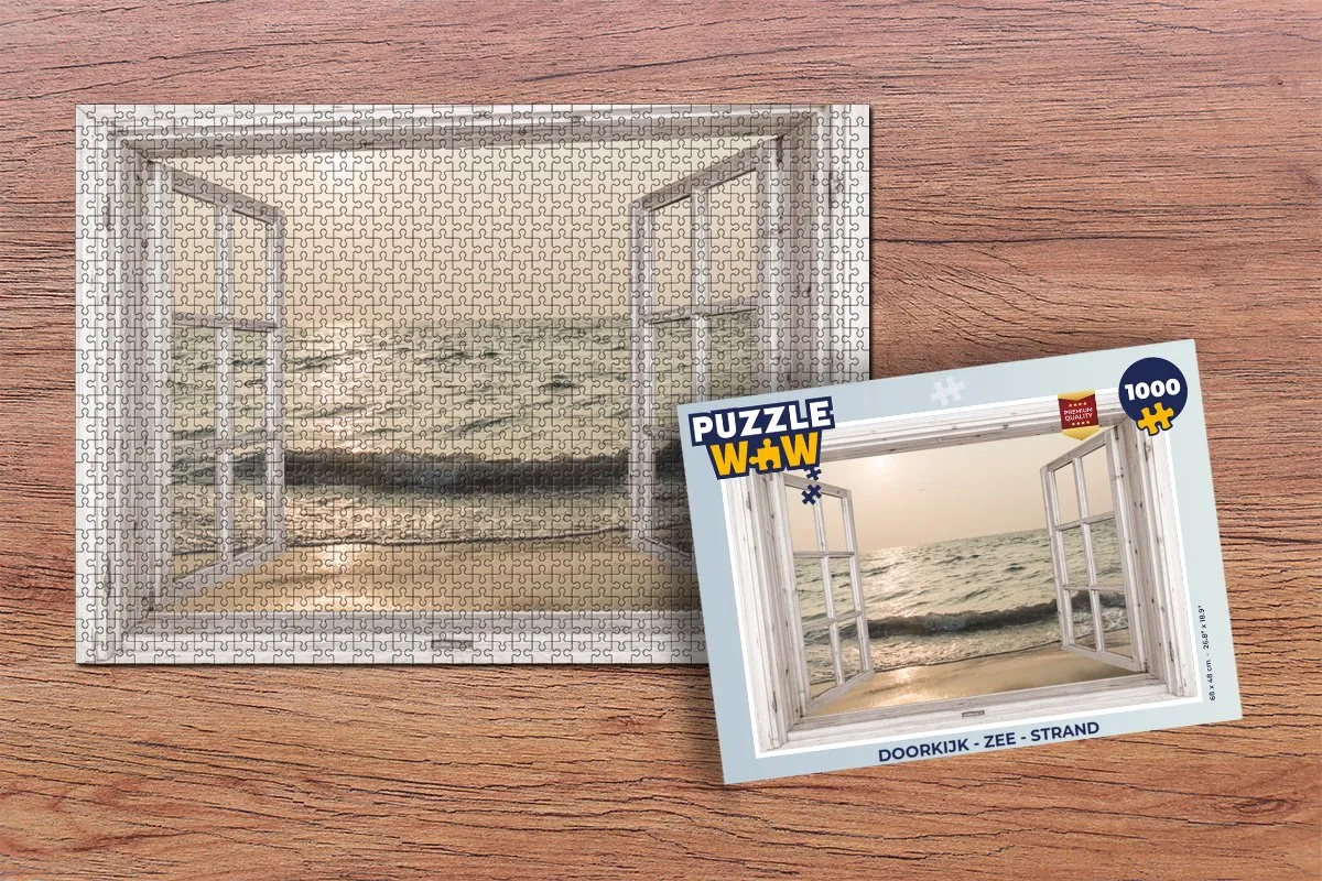 PuzzleWow Doorkijk Zee Strand Legpuzzel 1000 Stuks - Multicolor