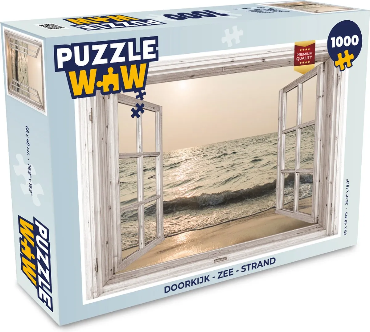 PuzzleWow Doorkijk Zee Strand Legpuzzel 1000 Stuks