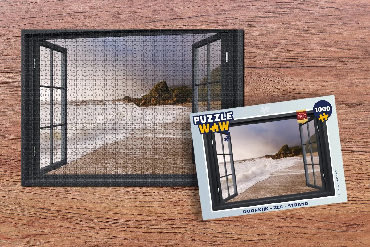 PuzzleWow Doorkijk Zee Strand Legpuzzel 1000 Stuks - Multicolor