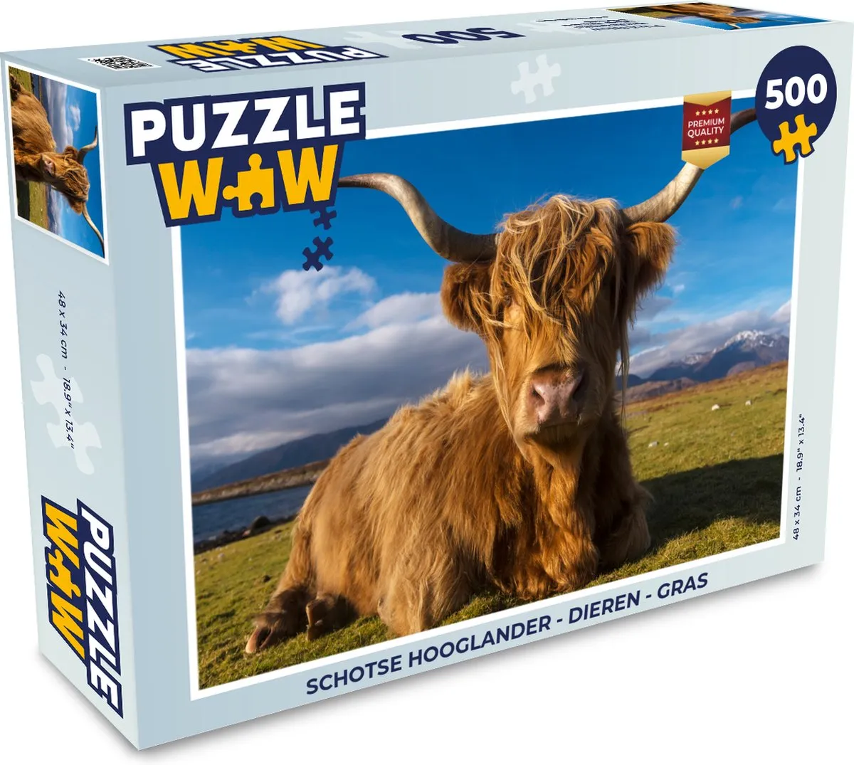 PuzzleWow Schotse Hooglander Legpuzzel 500 Stuks - Multicolor