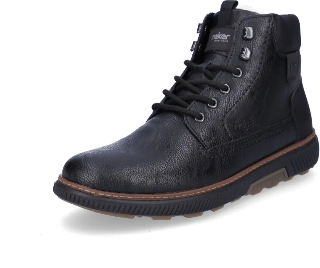 Rieker heren veterboot zwart