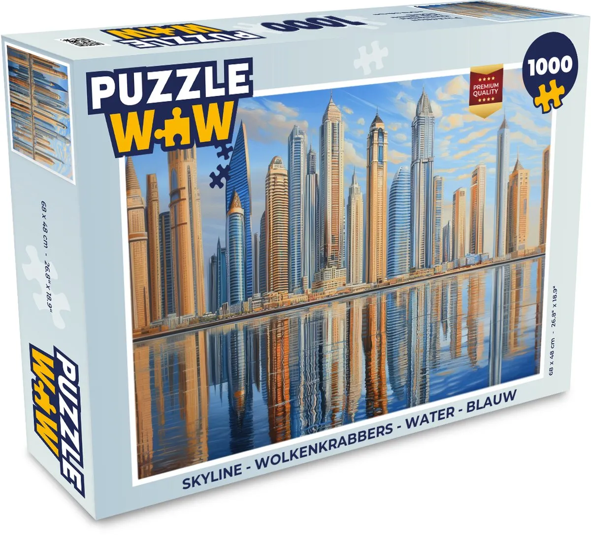 PuzzleWow Skyline Wolkenkrabbers Water Legpuzzel 1000 Stuks
