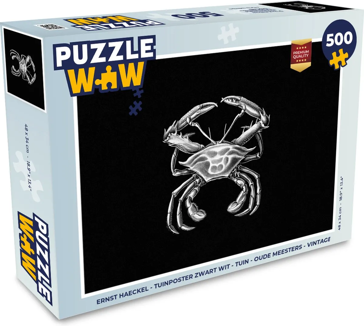 PuzzleWow Ernst Haeckel Krab Legpuzzel 500 Stuks - Multicolor