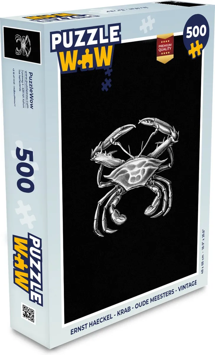 PuzzleWow Ernst Haeckel Krab Legpuzzel 500 Stuks - Multicolor