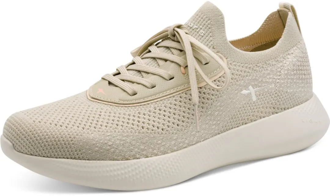 Tamaris dames sneaker 1-23715-46-418 dames lage veganistische beige sneaker