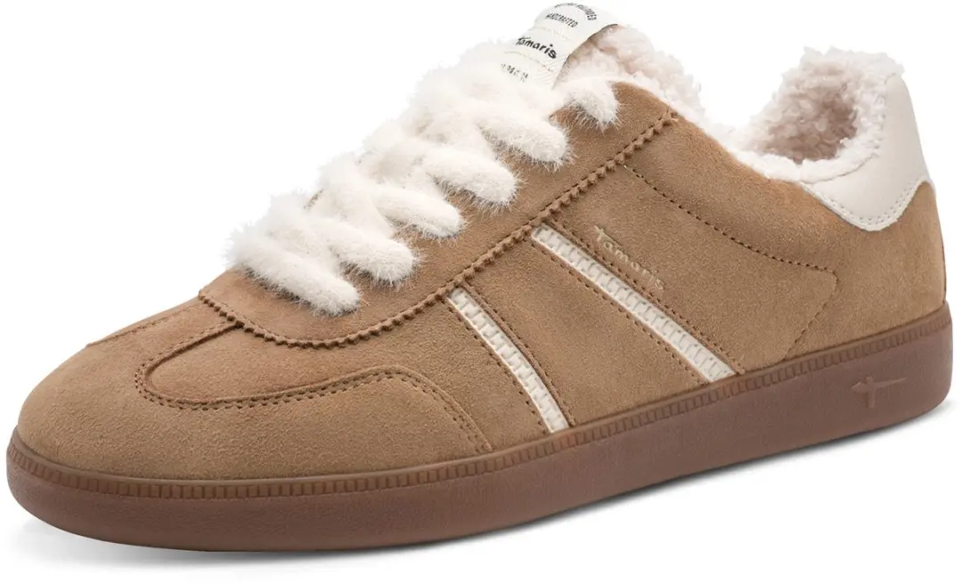 Tamaris damessneaker 1-23664-47-310 Damesschoenen met veters, warm voering, brui