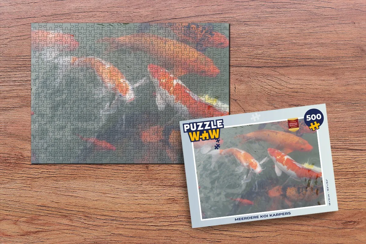 PuzzleWow Koi Karpers Legpuzzel 500 Stuks - Multicolor