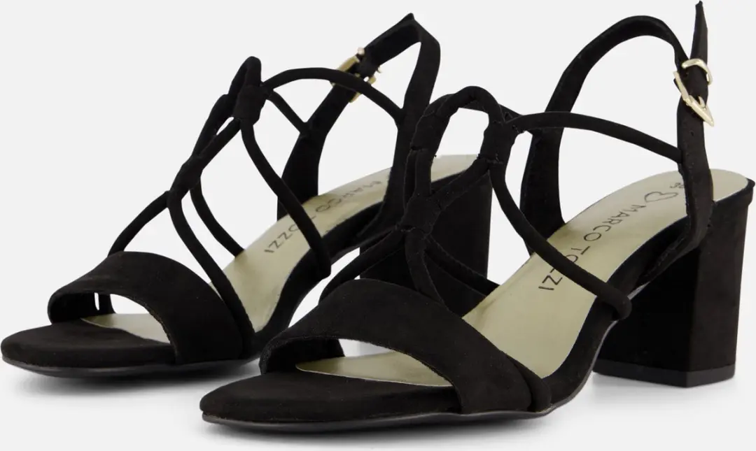Marco Tozzi Sandalen zwart Textiel
