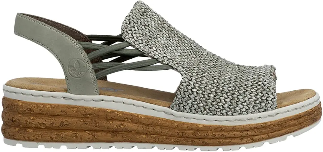 Rieker Santiago Sandalen - Plateauzool - Kaki - afbeelding 2 van 6