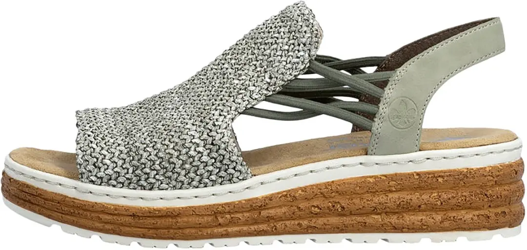 Rieker Santiago Sandalen - Plateauzool - Kaki - afbeelding 4 van 6