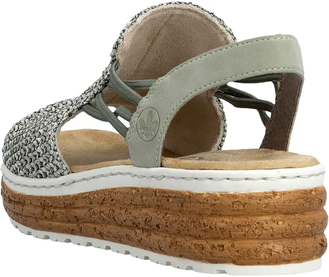 Rieker Santiago Sandalen - Plateauzool - Kaki - afbeelding 3 van 6