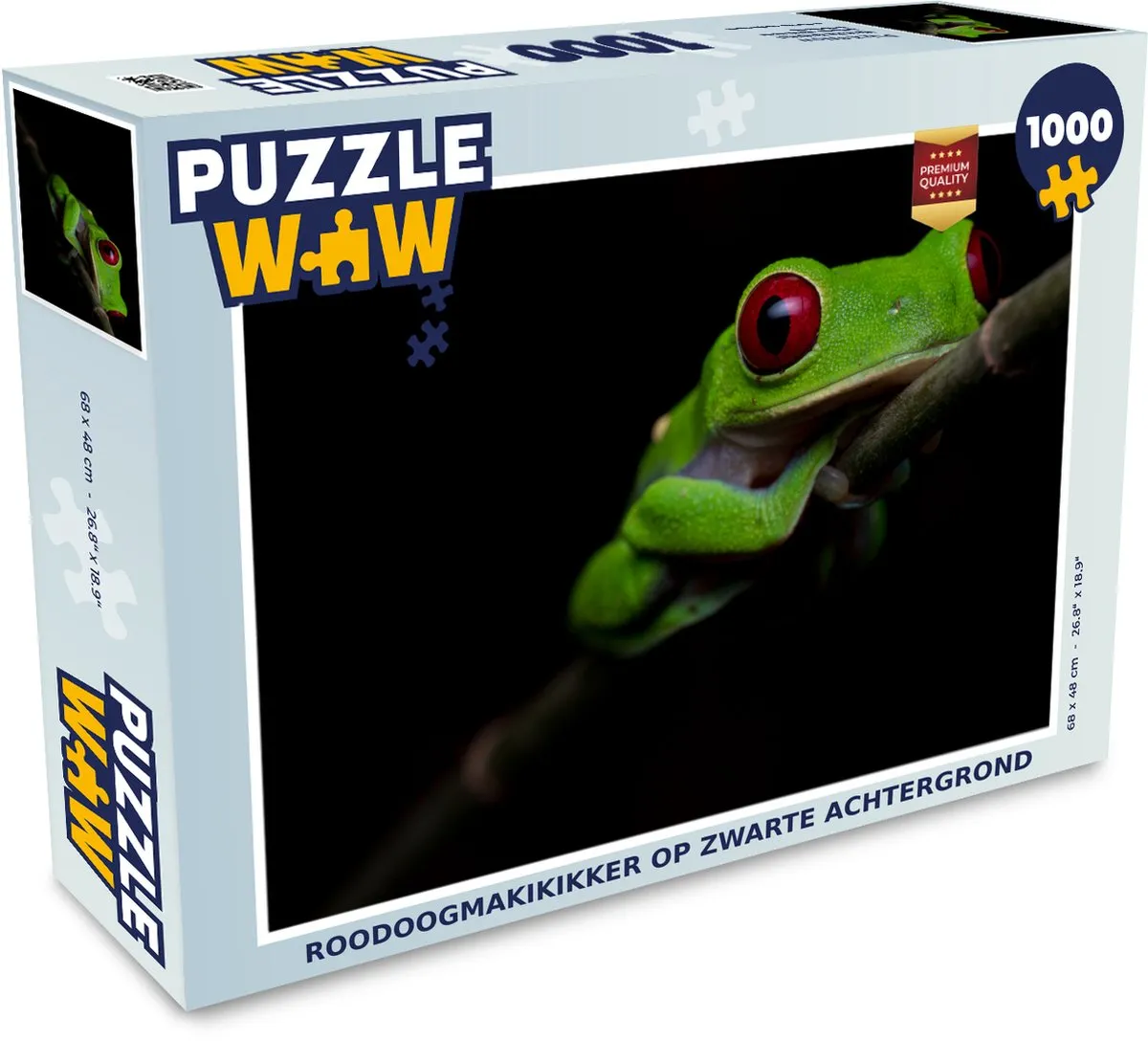 PuzzleWow Legpuzzel Roodoogmakikikker 1000 Stuks - Multicolor