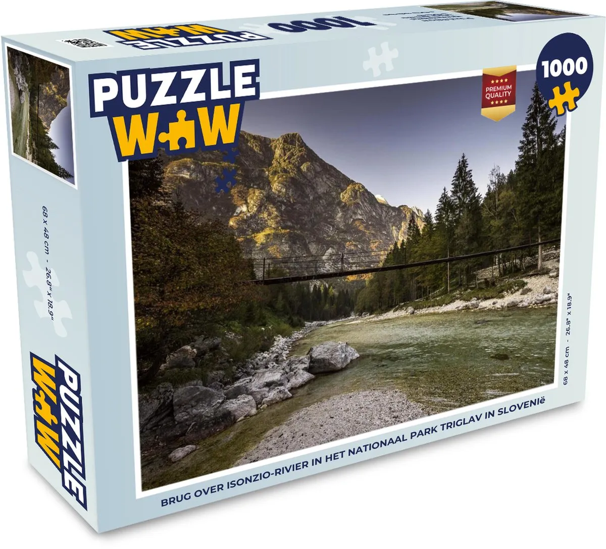 PuzzleWow Legpuzzel Isonzio Rivier Triglav 1000 Stuks - Multicolor
