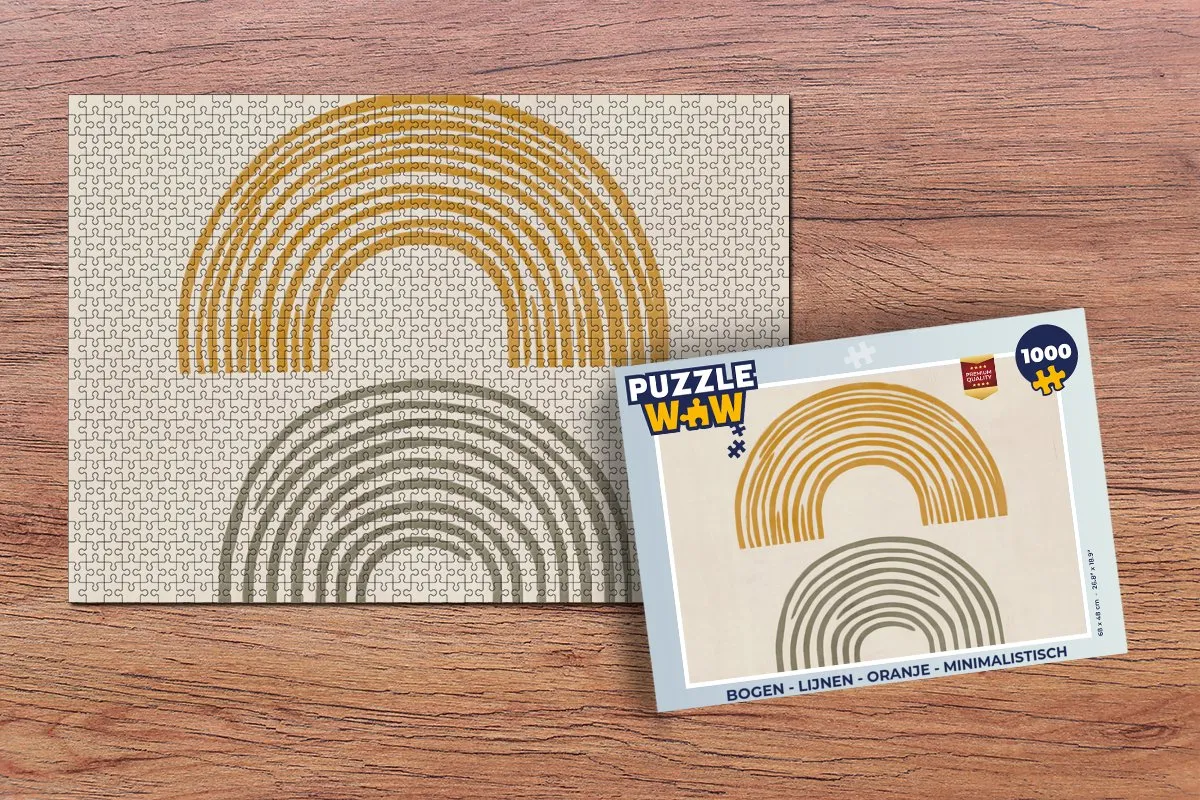 PuzzleWow Bogen Lijnen Puzzel 1000 Stuks - Oranje