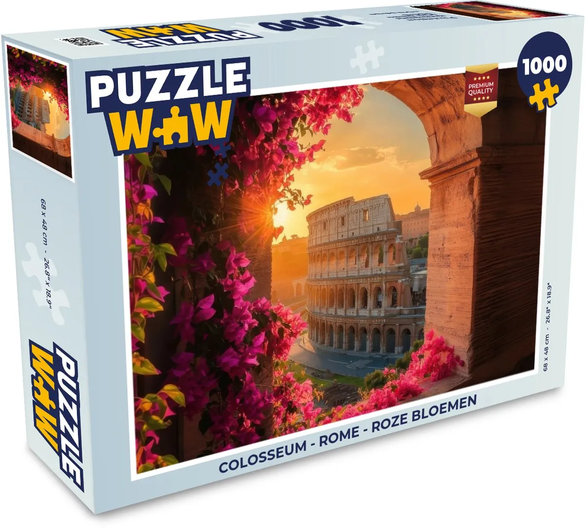 PuzzleWow Colosseum Roze Bloemen Legpuzzel 1000 Stuks