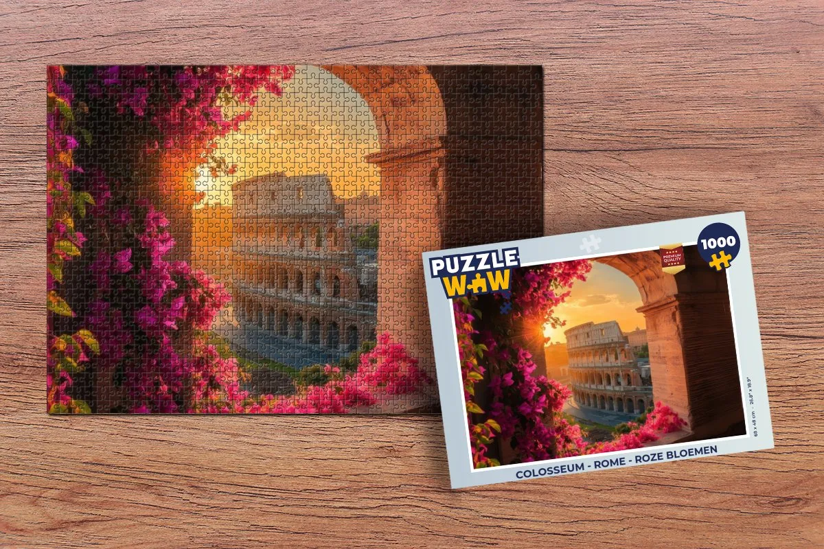 PuzzleWow Colosseum Roze Bloemen Legpuzzel 1000 Stuks