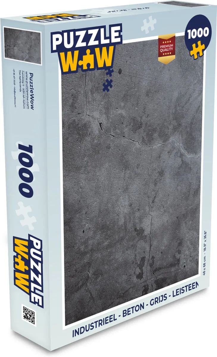 PuzzleWow Industrieel Betonprint Legpuzzel 1000 Stuks - Multicolor