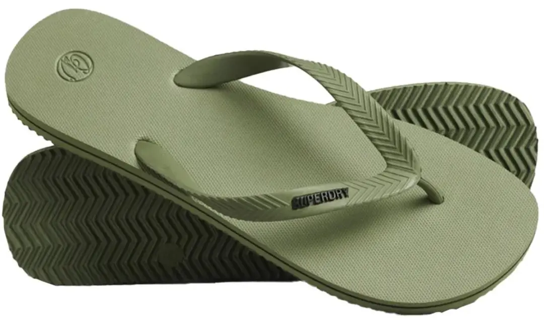 Superdry Heren Klassieke Vintage Teenslippers - 46/47 - Olive Khaki - afbeelding 2 van 6
