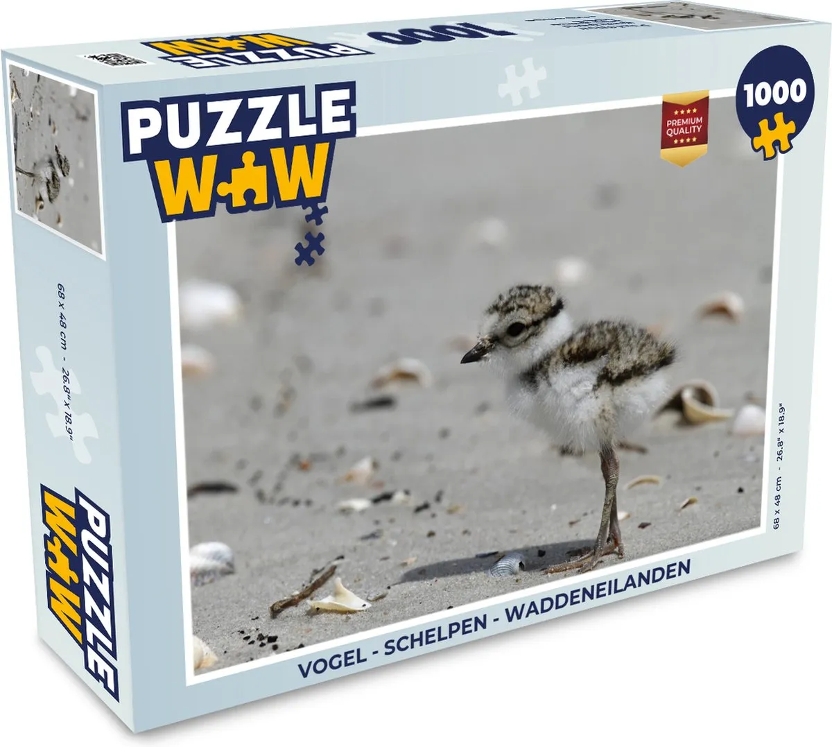 PuzzleWow Vogel - Schelpen - Waddeneilanden Legpuzzel 1000 Stuks - Multicolor