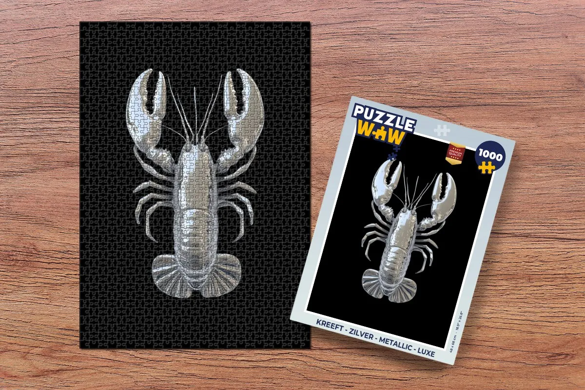 PuzzleWow Kreeft Legpuzzel 1000 Stuks - Zilver Metallic
