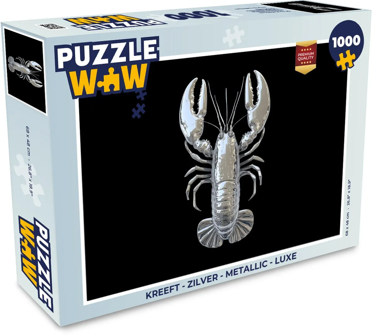 PuzzleWow Kreeft Legpuzzel 1000 Stuks - Zilver Metallic
